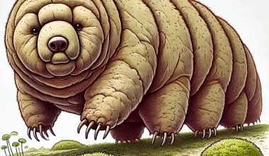 L'immagine mostra un'illustrazione d'artista di un Tardigrado, noto anche come orso d'acqua.